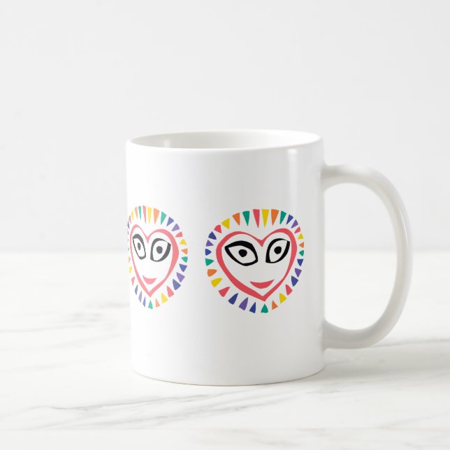 Lächelnde Rainbow Heart Tasse (Rechts)