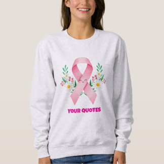 Lächelnde rosa Brustkrebs-Aufklärungs-Schleife Sweatshirt