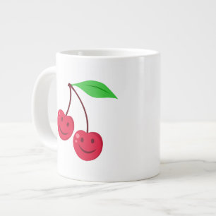 Lächelnde Rote Kirschen Jumbo-Tasse