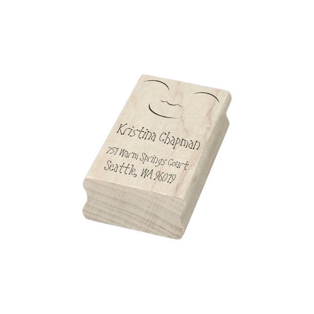 Lächelnde Rücksendeadresse Briefmarke Gummistempel (Stempel)