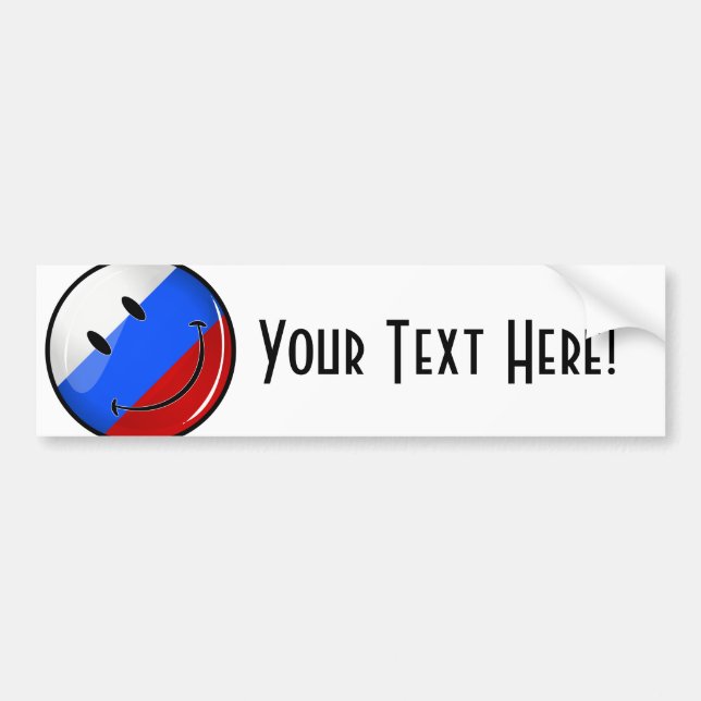 Lächelnde russische Flagge Autoaufkleber (Vorne)