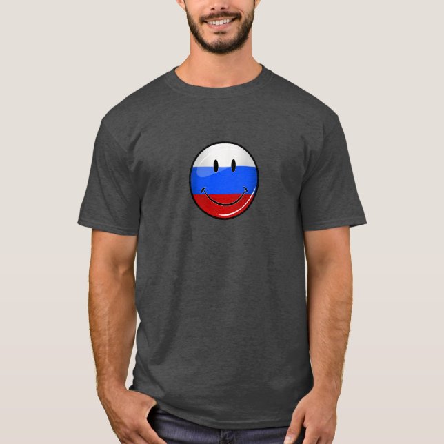 Lächelnde russische Flagge T-Shirt (Vorderseite)