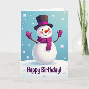 Lächelnde Schneebirthdaycard Karte