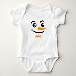 Lächelnde Schneemann Gesicht Baby Strampler