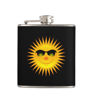 Lächelnde Sommersonne Flachmann