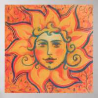 Lächelnde Sonne, Fairytale Fantasy Art, orange gel