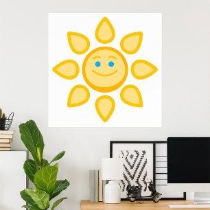 Lächelnde Sonne Glücklicher Sonnenschein Poster