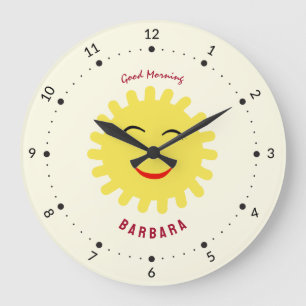 Lächelnde Sonne Große Wanduhr