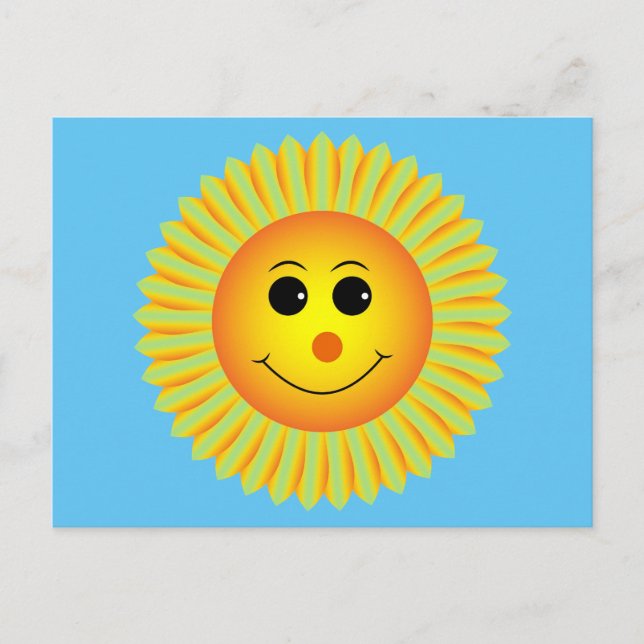 Lächelnde Sonne Gute Besserung Postkarte (Vorderseite)