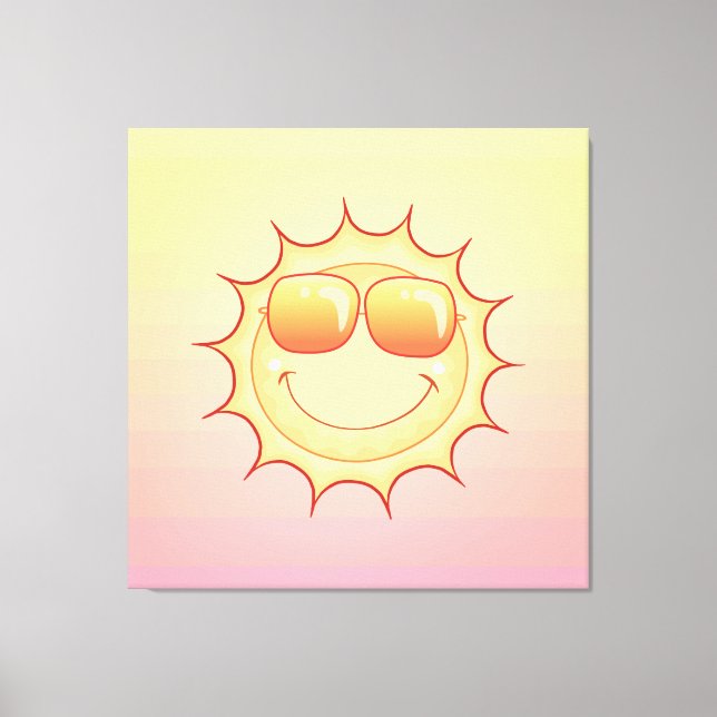 Lächelnde Sonne Leinwanddruck (Vorderseite)