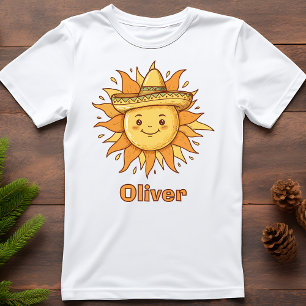 Lächelnde Sonne mit Sombrero - Sunny Fiesta Doodle T-Shirt