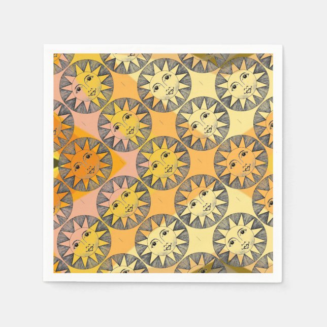 Lächelnde Sonne Serviette (Vorderseite)
