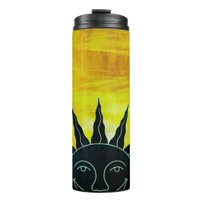 Lächelnde Sonne Thermosbecher (Vorderseite)