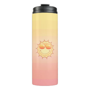 Lächelnde Sonne Thermosbecher