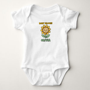 Lächelnde Sonnenblume Individuell Personalisiert Baby Strampler