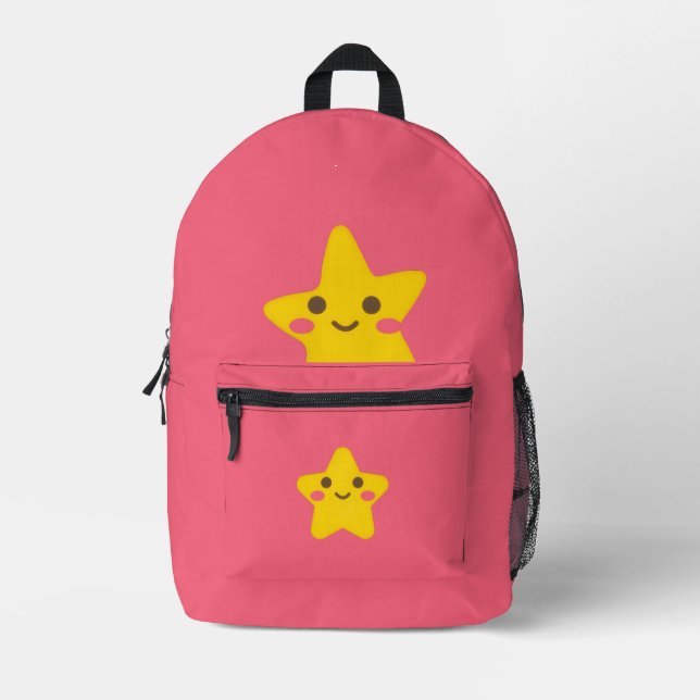 Lächelnde Sterne Bedruckter Rucksack (Vorderseite)