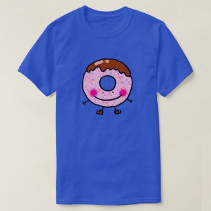 Lächelnde Streusel-Donut-Charakter-Kunst T-Shirt