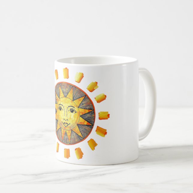 Lächelnde Sun-Tasse Kaffeetasse (VorderseiteRechts)
