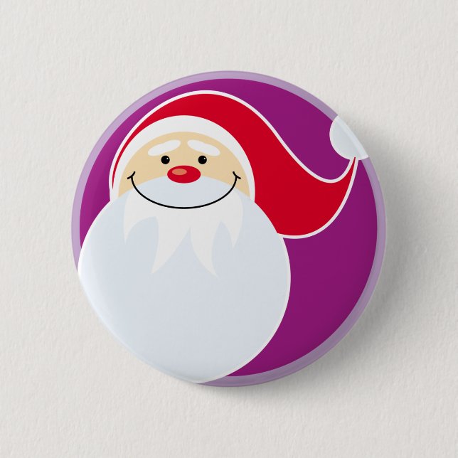 Lächelnde Taste für den Weihnachtsmann Button (Vorderseite)