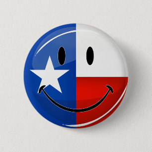 Lächelnde Texas-Flagge Button