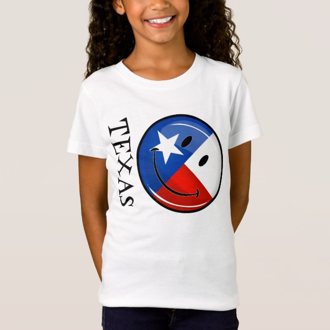 Lächelnde Texas-Flagge T-Shirt (Vorderseite)