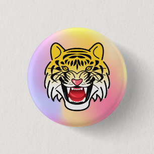Lächelnde Tiger-Gesichtskunst-21876 Button