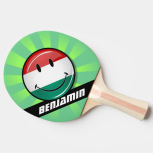 Lächelnde ungarische Flagge Tischtennis Schläger