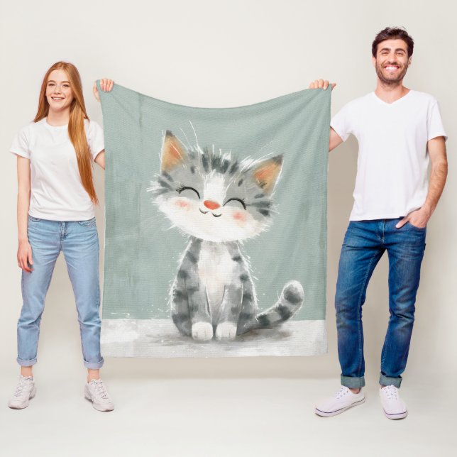 Lächelnde Whiskers Fleecedecke (Beispiel)