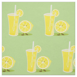 Lächelnde Zitrone und ein Glas Limonade Stoff
