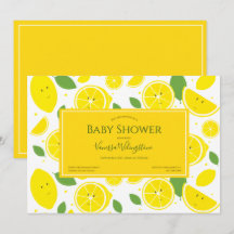 Lächelnde Zitronen, gelbe weiße grüne Babydusche