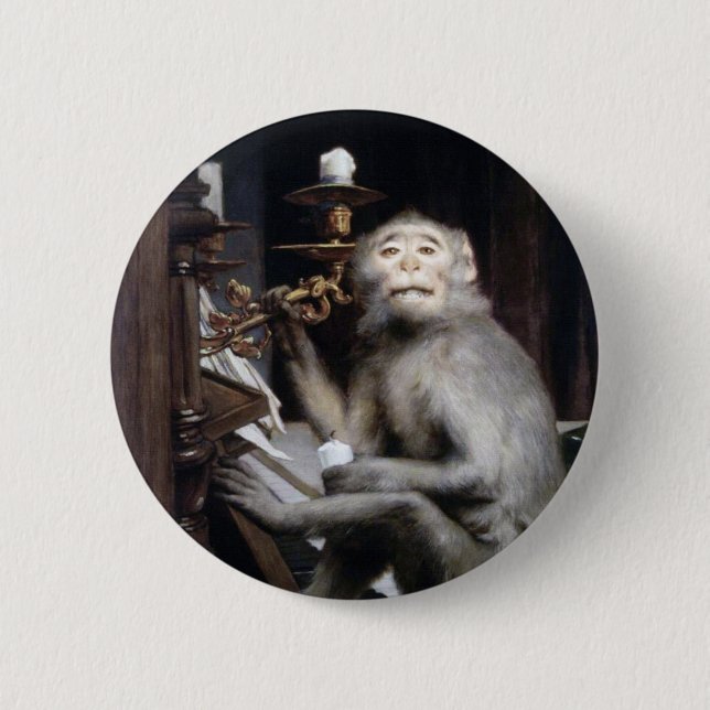 lächelnder Affe Button (Vorderseite)