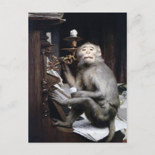 lächelnder Affe Postkarte (Vorderseite)