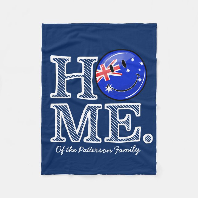 Lächelnder australischer FlaggeHousewarming Fleecedecke (Vorderseite)