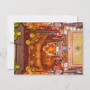 Lächelnder Buddha im chinesischen Tempel, Bangkok Postkarte