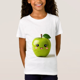 Lächelnder Cartoon-Apfel mit süßem Gesicht T-Shirt