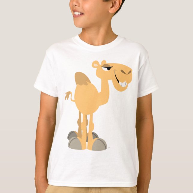 Lächelnder Cartoon Camel Children T - Shirt (Vorderseite)