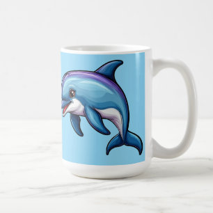 Lächelnder Cartoon-Delfin Kaffeetasse