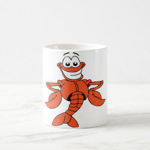 Lächelnder Cartoon-Hummer-Charakter Kaffeetasse