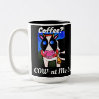 Lächelnder Cartoon Kaffeeliebende Kuh