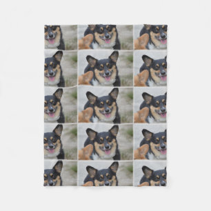 Lächelnder Corgi Fleecedecke