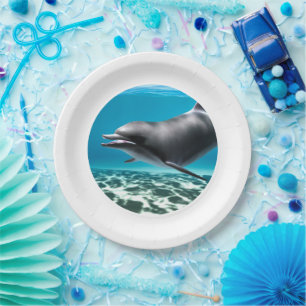 Lächelnder Delfin Pappteller