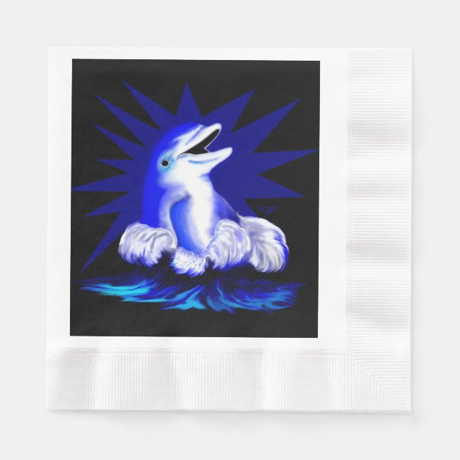Lächelnder Delfin Serviette (Vorderseite)