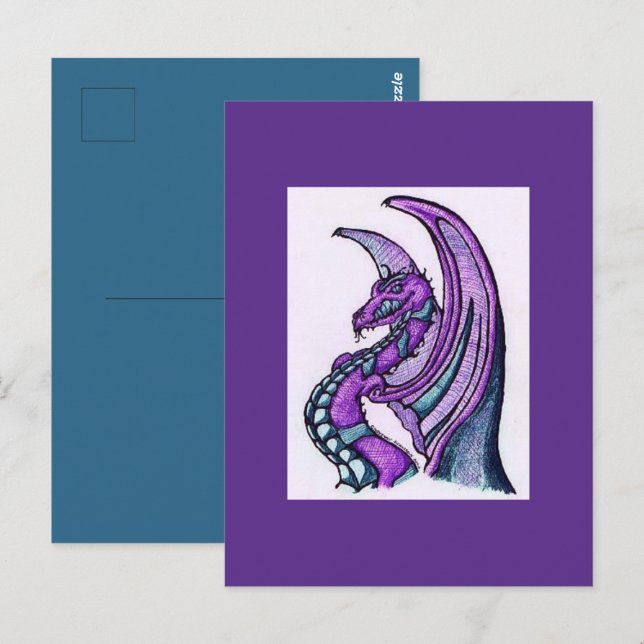 "Lächelnder Drache" Postkarte (Vorne/Hinten)