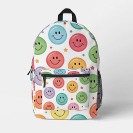 Lächelnder Emoji-Muster Bedruckter Rucksack
