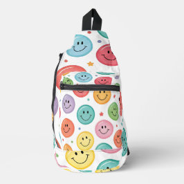 Lächelnder Emoji-Muster Crossbody Bag