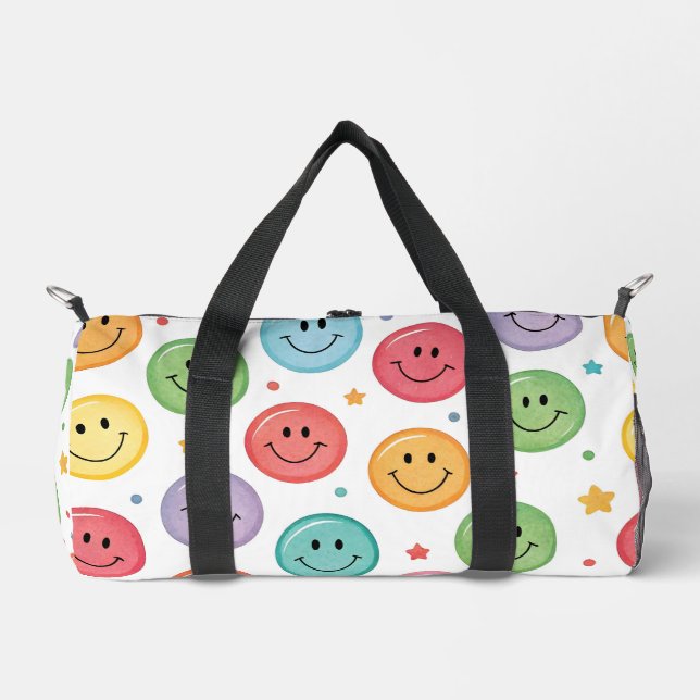 Lächelnder Emoji-Muster Duffle Bag (Vorderseite)
