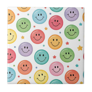 Lächelnder Emoji-Muster Fliese