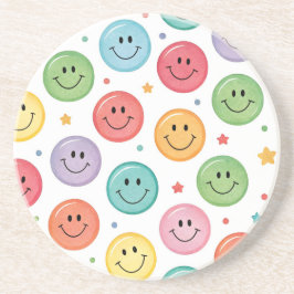 Lächelnder Emoji-Muster Getränkeuntersetzer