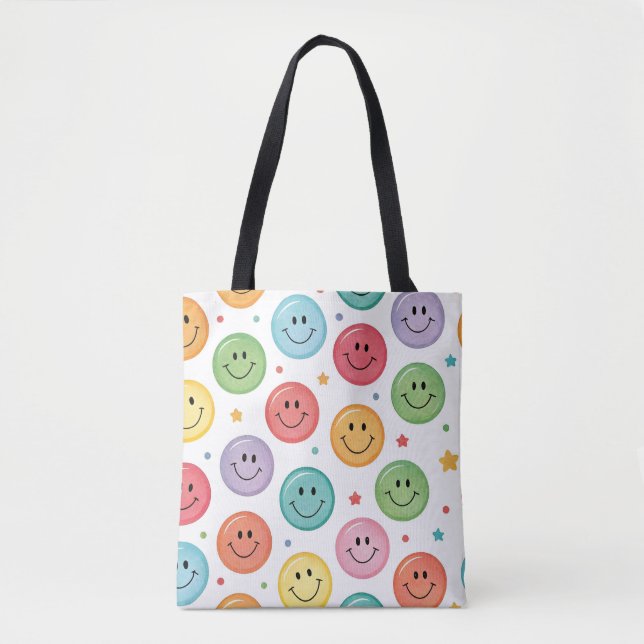 Lächelnder Emoji-Muster Tasche (Vorderseite)