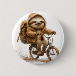 Lächelnder Faulenzer Button
